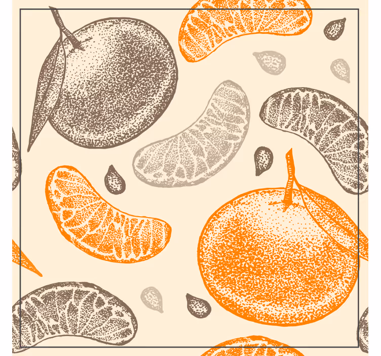 Sottobicchieri con motivi frutta agrumata - TenStickers