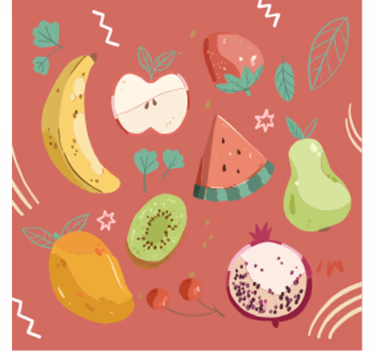 Sottobicchieri moderno composizione di frutta colorata - TenStickers