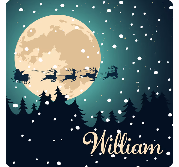 Sottobicchieri natalizi slitta di babbo natale luna - TenStickers