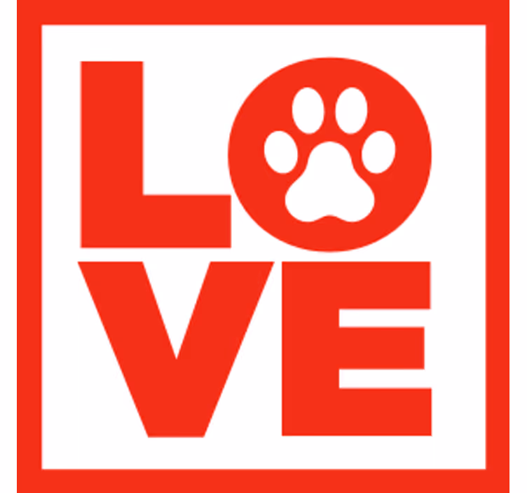 Sottobicchieri con frase design zampa d'amore - TenStickers