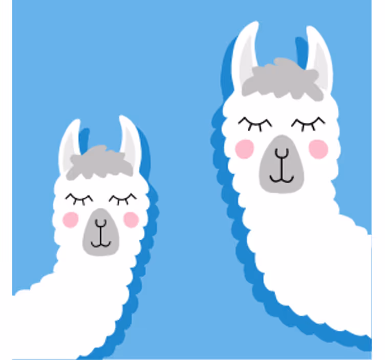 Sottobicchieri nerd personaggi lama giocosi - TenStickers