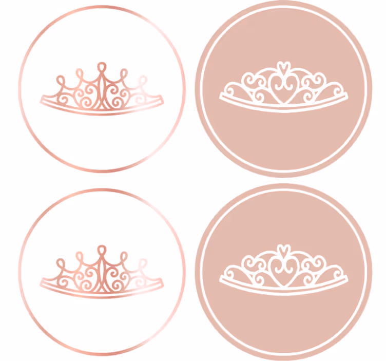 Sottobicchieri moderno icone tiara eleganti - TenStickers