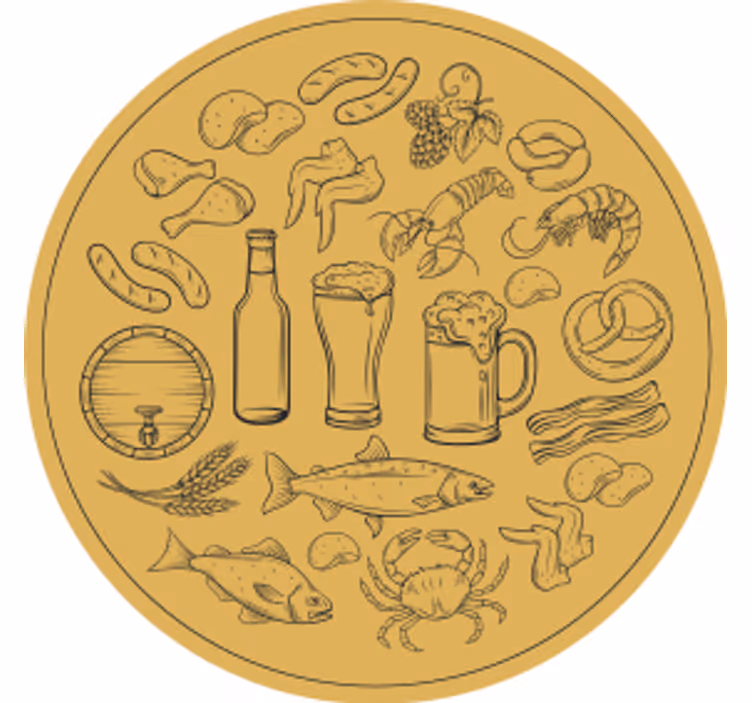 Sottobicchieri birra icone di cibo e bevande - TenStickers