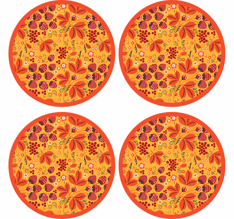 Sottobicchieri con motivi floreali vivaci - TenStickers