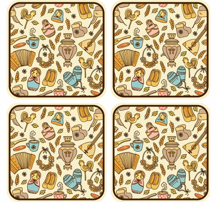 Sottobicchieri nerd motivi di arte popolare giocosa - TenStickers