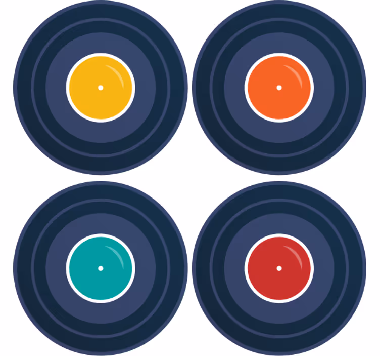 Sottobicchieri nerd ispirazione in vinile colorato - TenStickers