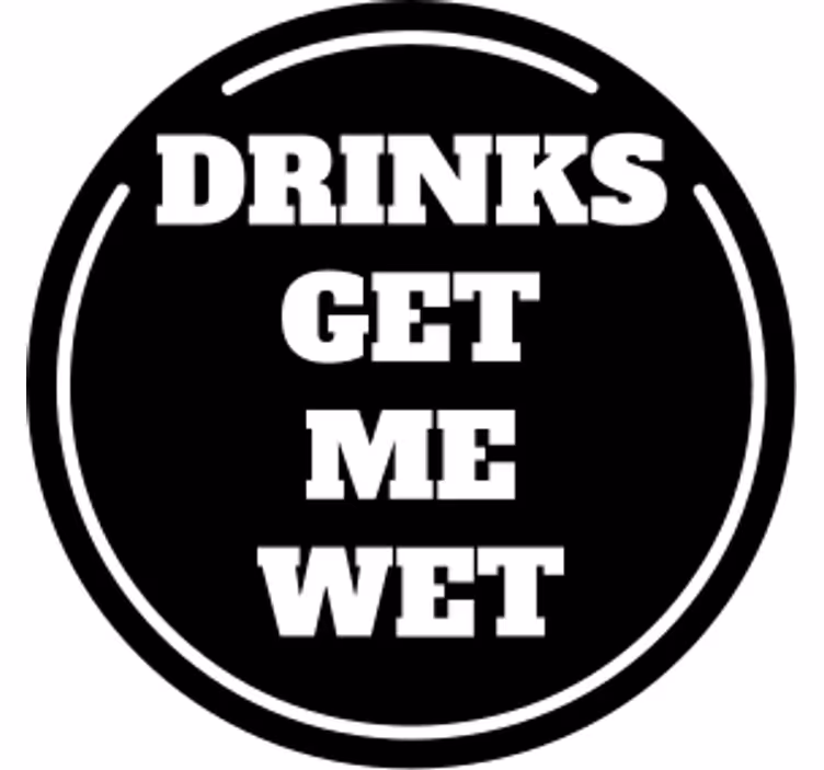 Sottobicchieri birra design con citazione circolare bold - TenStickers