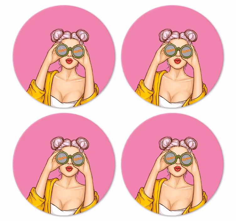 Sottobicchieri nerd personaggio giocoso con occhiali - TenStickers