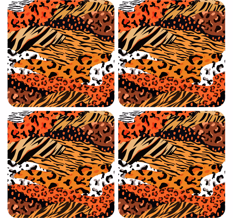 Sottobicchieri con motivi animali audaci - TenStickers