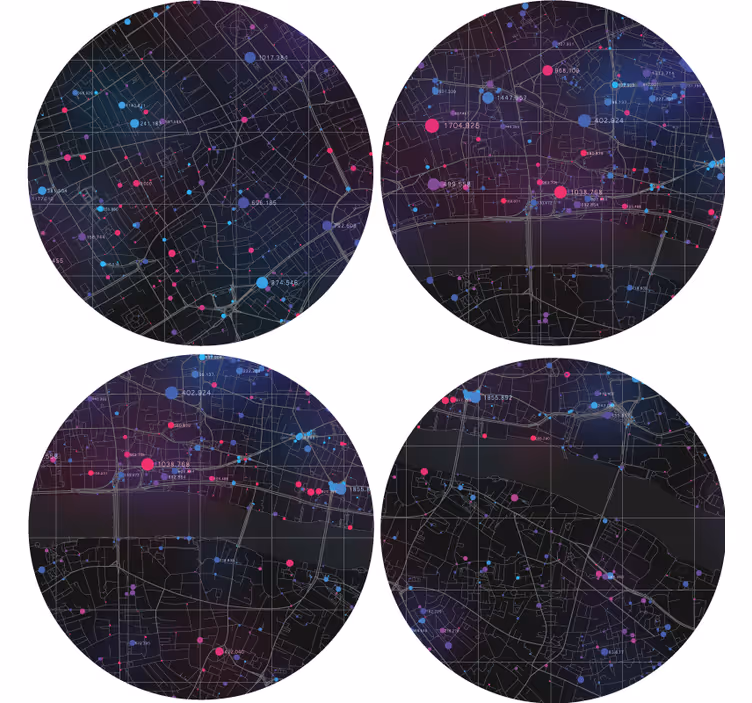 Sottobicchieri con motivi mappa astratta - TenStickers