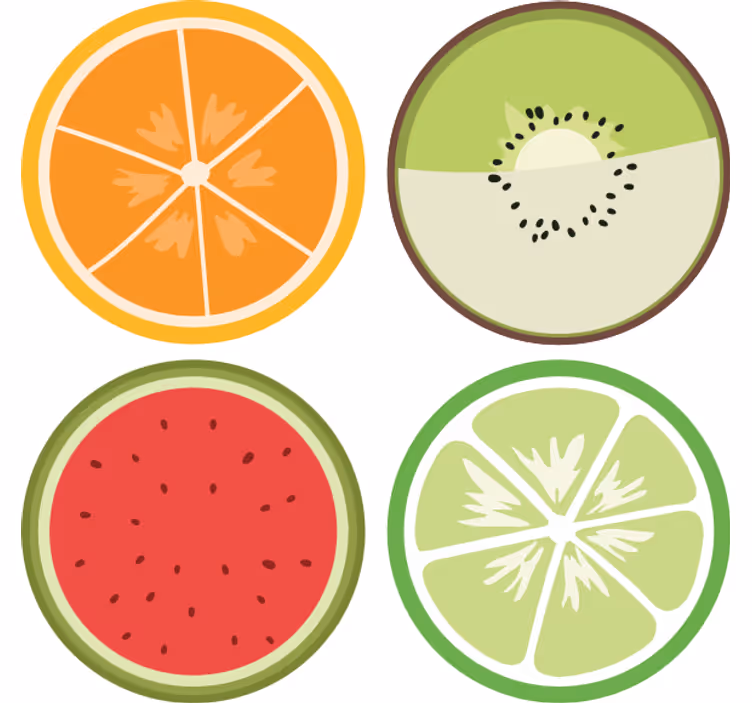 Sottobicchieri moderno fette di agrumi - TenStickers