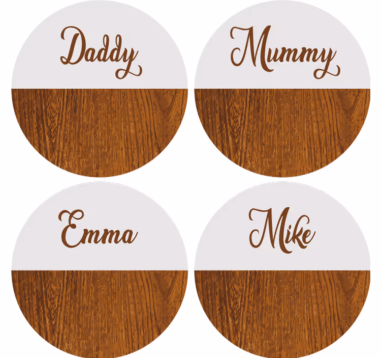 Sottobicchiere  personalizzabile Marmo di legno - TenStickers