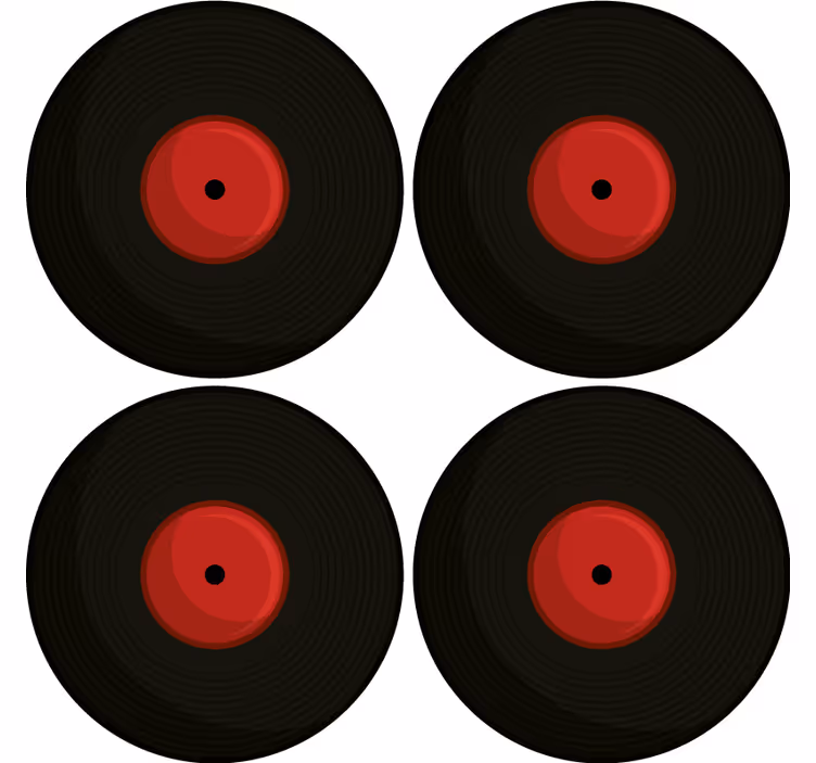 Sottobicchieri vintage design dischi in vinile retro - TenStickers