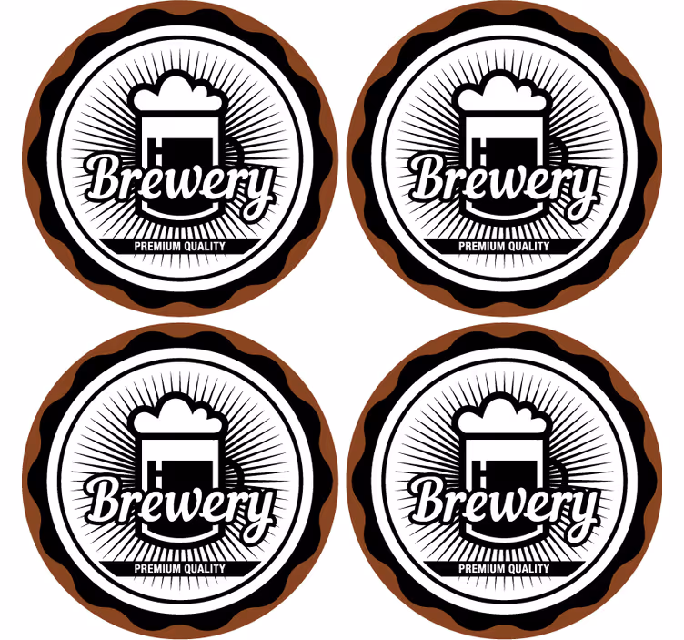 Sottobicchieri birra emblema qualità premium birra - TenStickers