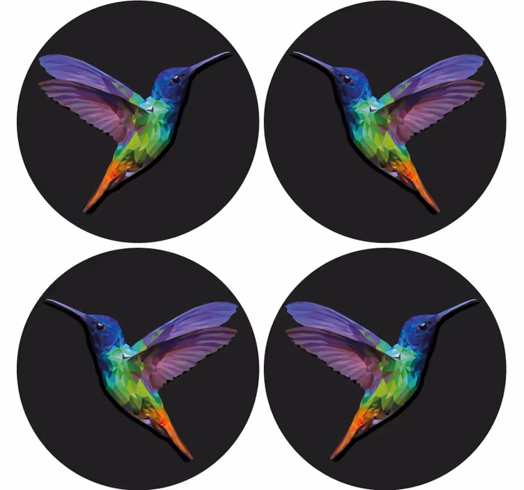 Sottobicchieri nerd motivo colibrì colorato - TenStickers
