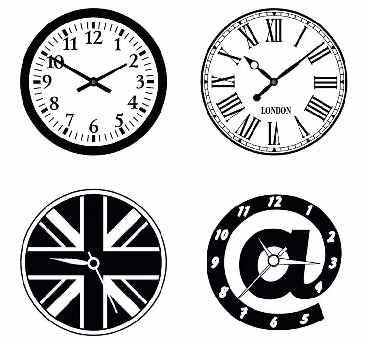 Sottobicchieri nerd elementi di design orologio - TenStickers