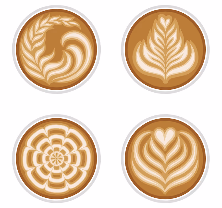 Sottobicchieri nerd motivi di latte art - TenStickers
