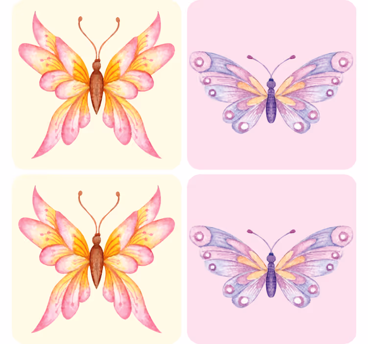 Sottobicchieri nerd motivi farfalla vibranti - TenStickers