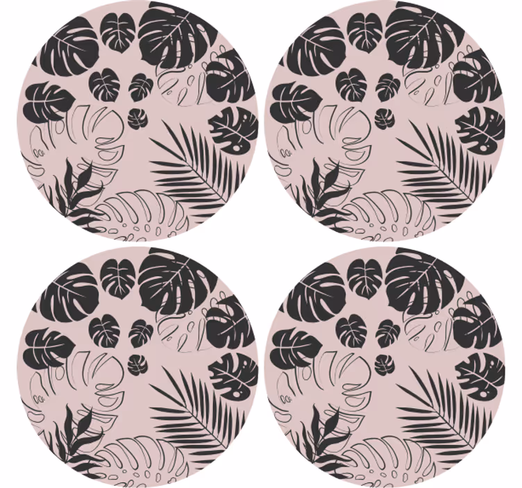 Sottobicchieri con motivi foglie di monstera - TenStickers