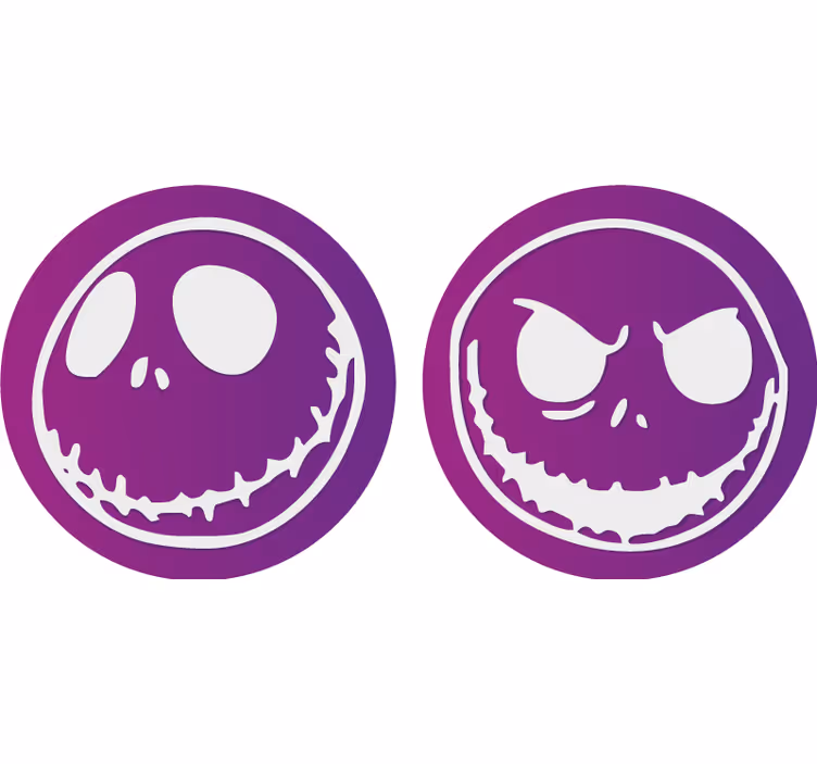 Sottobicchieri halloween personaggi faccia di teschio - TenStickers