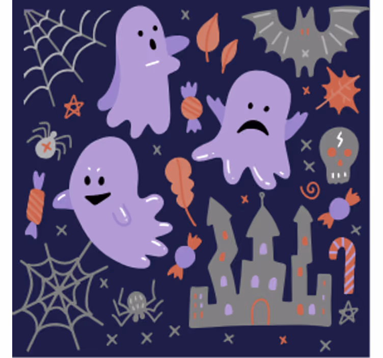 Sottobicchieri halloween fantasia di fantasmi - TenStickers