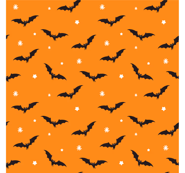Sottobicchieri halloween superficie arancione a pipistrelli - TenStickers