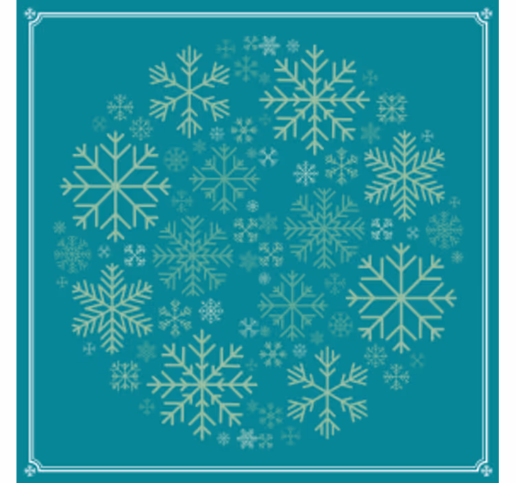 Sottobicchieri natalizi con motivo a fiocchi di neve - TenStickers
