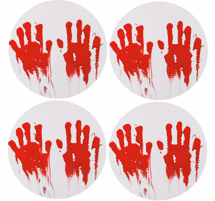 Sottobicchieri halloween motivo impronta rossa - TenStickers