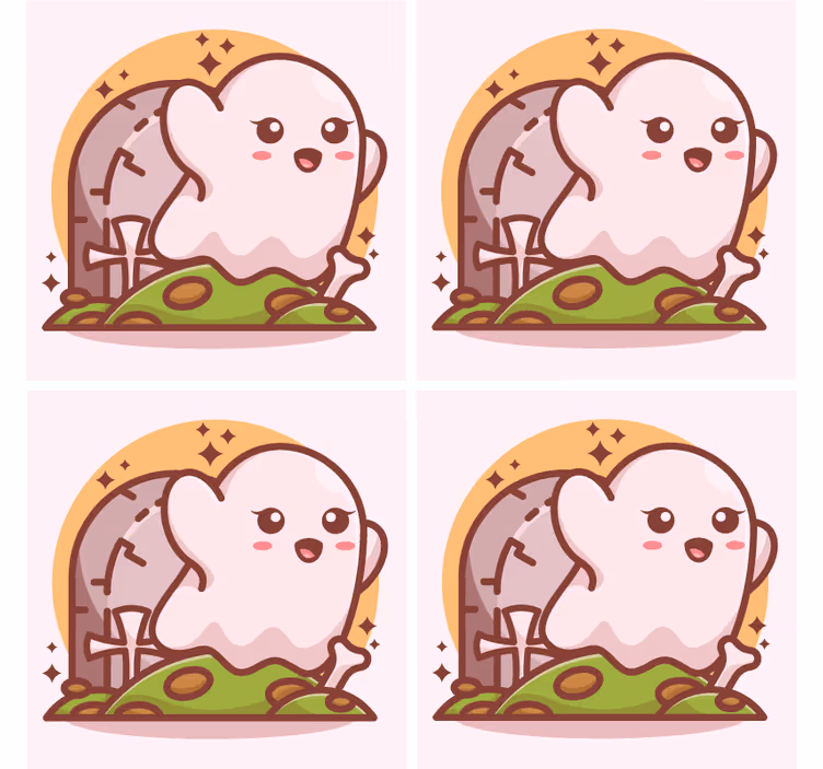 Sottobicchieri halloween illustrazione fantasma allegro - TenStickers
