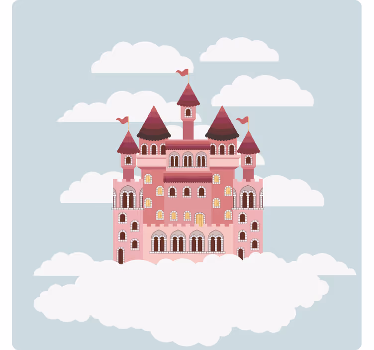 Sottobicchieri nerd illustrazione castello fiabesco - TenStickers