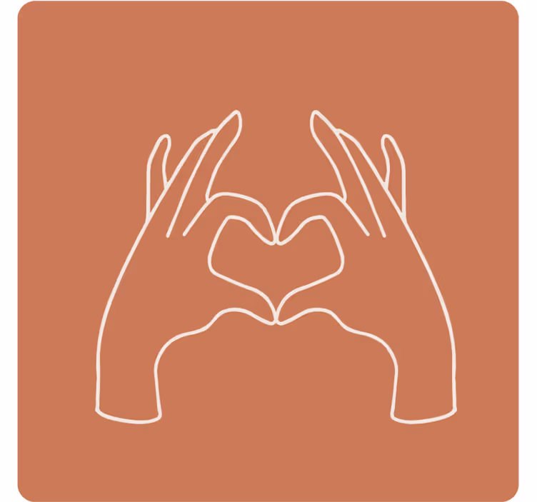 Sottobicchieri nerd gesto della mano a cuore - TenStickers
