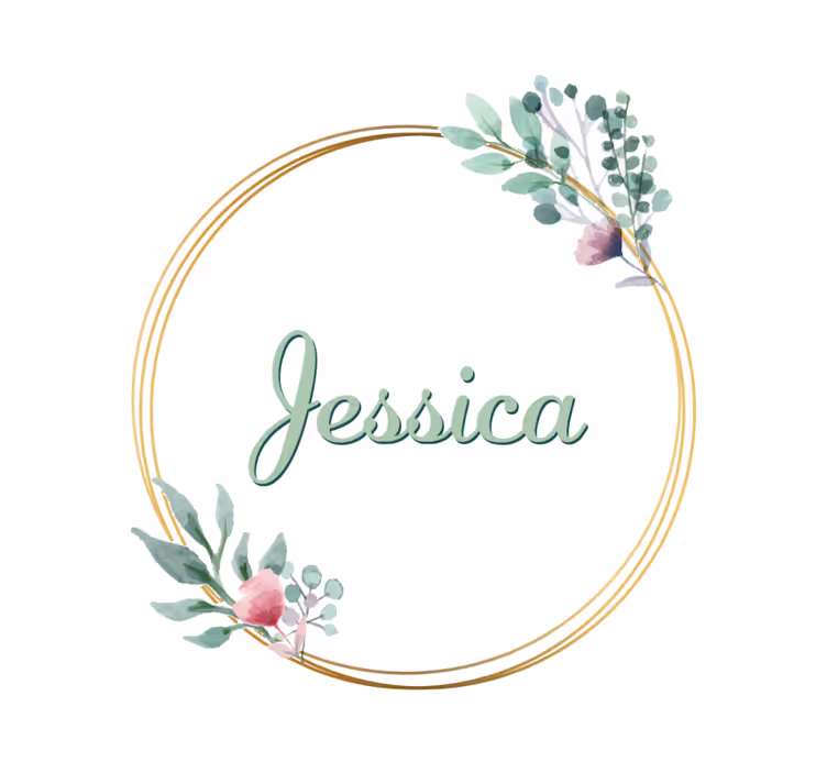 Sottobicchieri personalizzabile con nome floreale - TenStickers