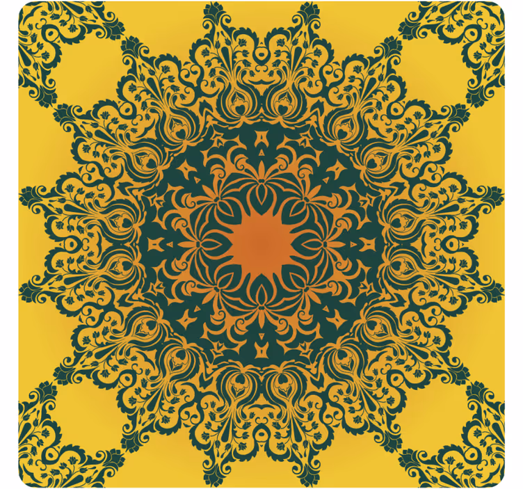 Sottobicchieri con motivi motivo giallo ornato - TenStickers