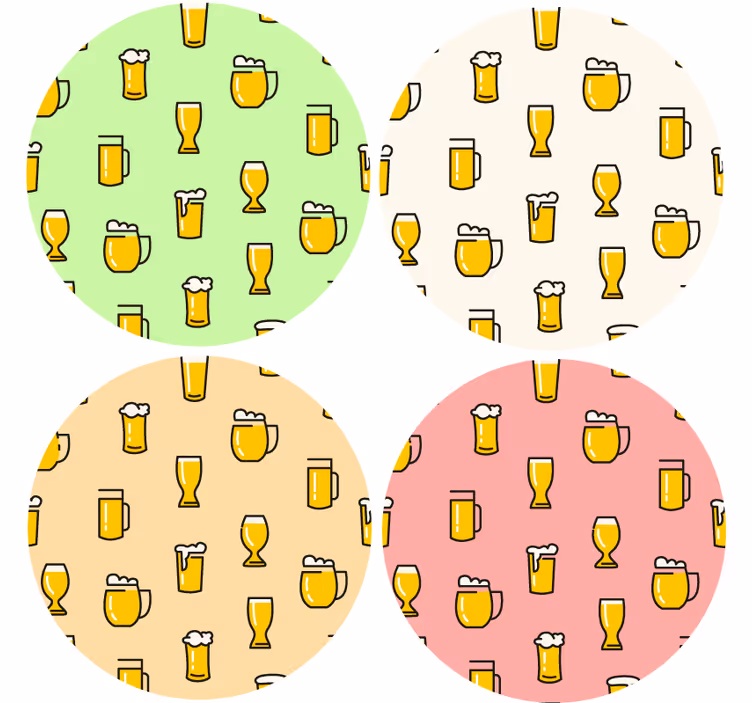 Sottobicchiere  tema birra Modello di birra - TenStickers