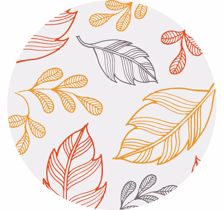 Sottobicchieri con motivi foglie sovrapposte - TenStickers