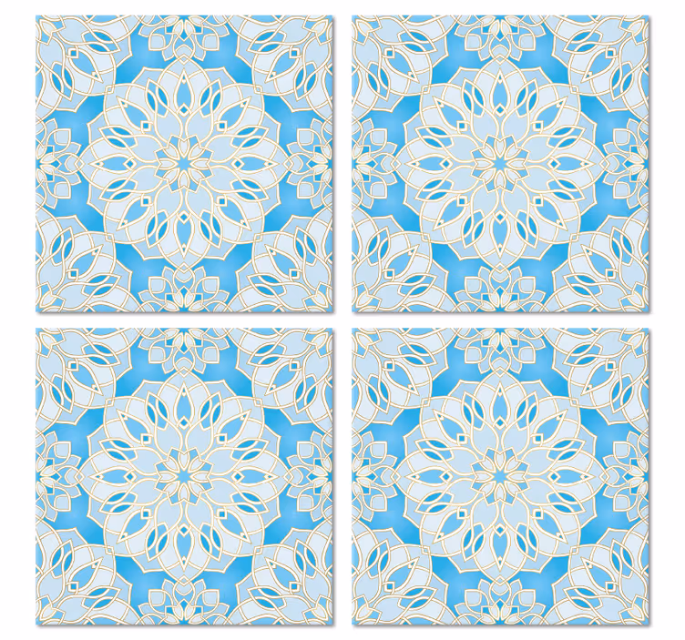 Sottobicchieri con motivi emblema fiore intricato - TenStickers