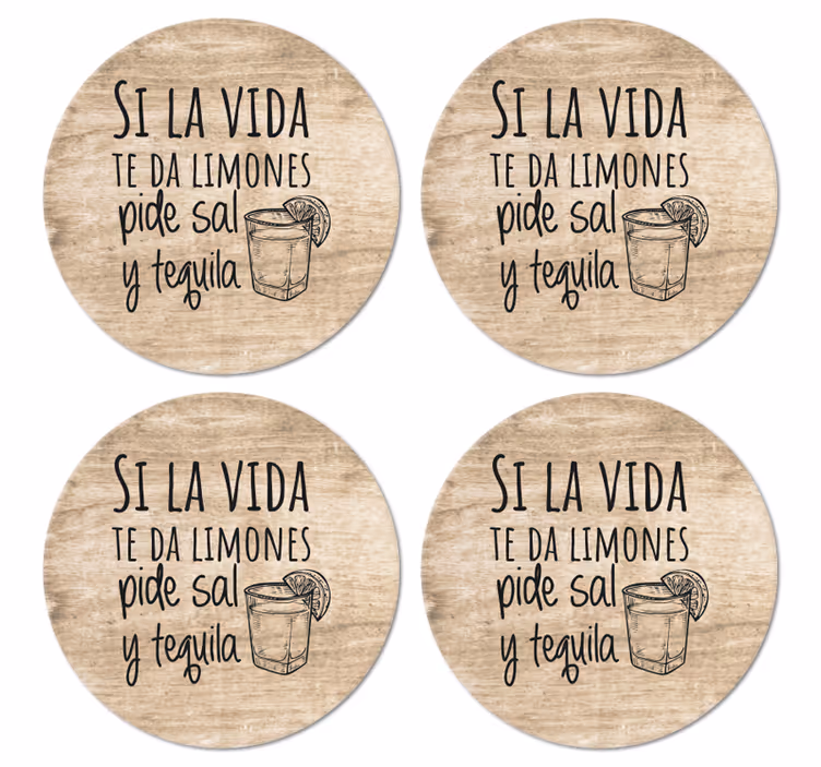 Sottobicchieri con frase gusta i momenti della vita - TenStickers