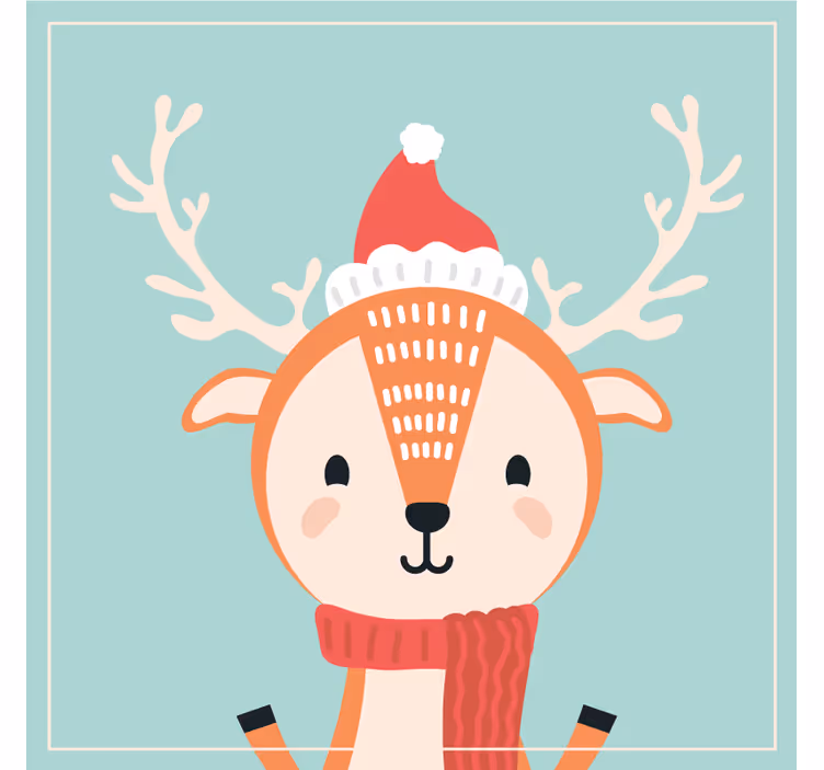 Sottobicchieri natalizi con renna festiva - TenStickers