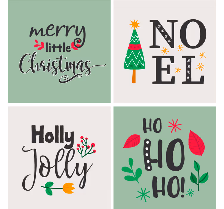 Sottobicchieri natalizi grafica elfa ho ho - TenStickers