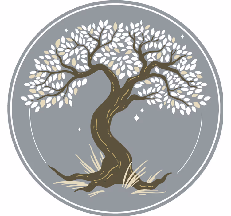 Sottobicchieri con motivi silhouette di albero elegante - TenStickers