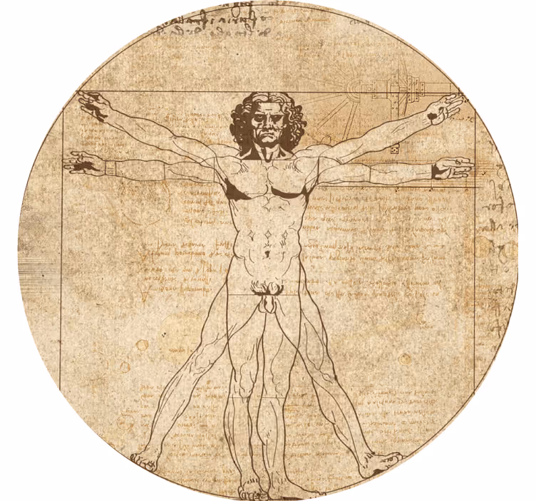 Sottobicchieri moderno illustrazione figura vitruviana - TenStickers