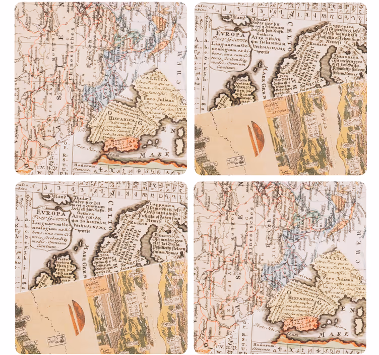 Sottobicchieri vintage mappe antiche - TenStickers
