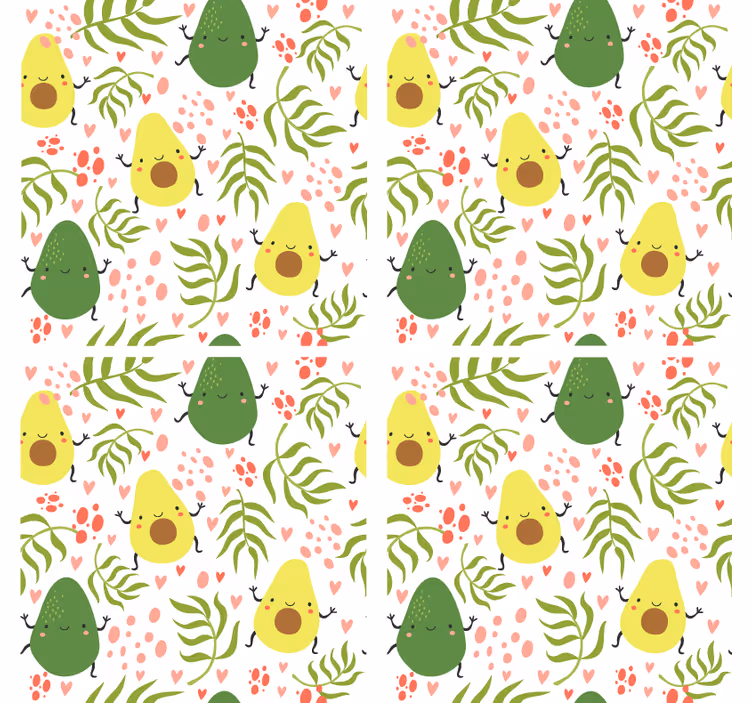 Sottobicchieri nerd con motivo avocado carino - TenStickers