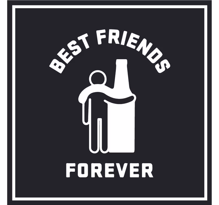 Sottobicchieri birra amici migliori abbracciano la birra - TenStickers