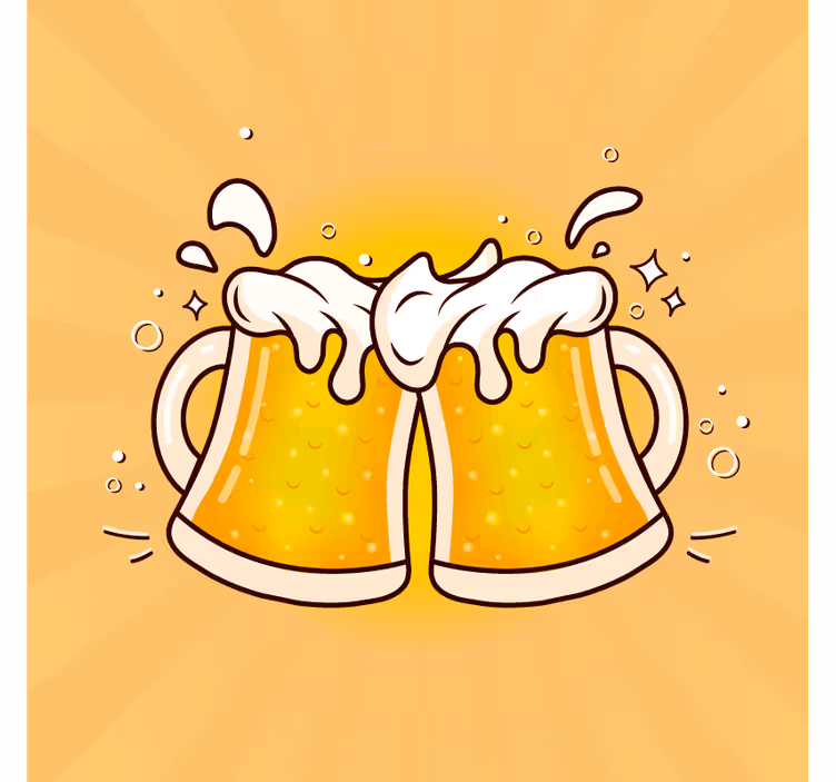 Sottobicchieri birra brindisi con boccali di birra - TenStickers