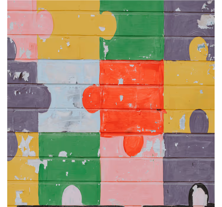 Sottobicchieri nerd motivo puzzle colorato - TenStickers
