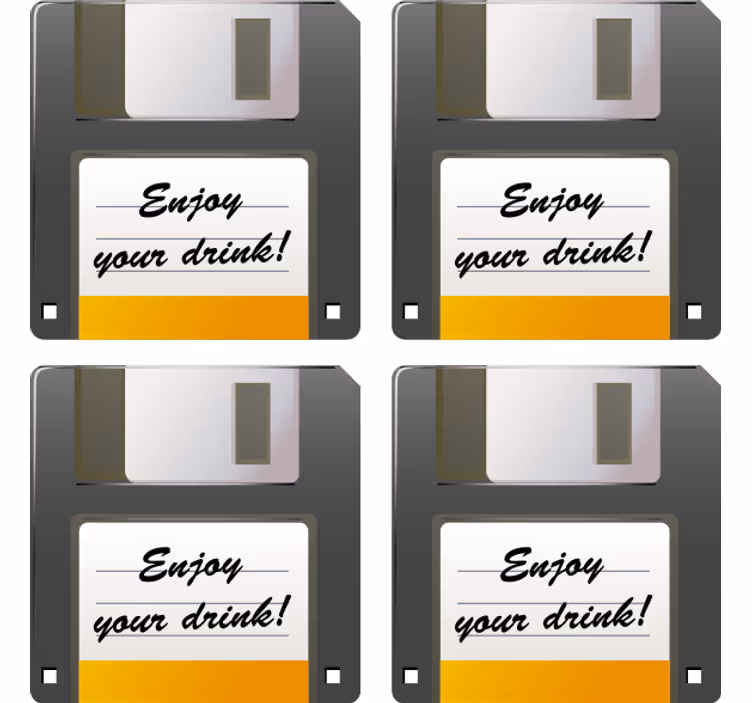 Sottobicchieri con motivi promemoria bevande floppy disk - TenStickers