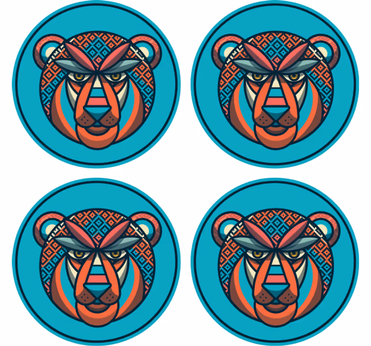 Sottobicchieri moderno motivo animale tribale - TenStickers