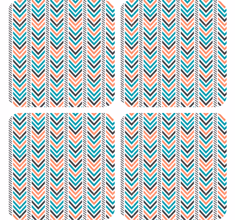 Sottobicchieri con motivi a zigzag essenziali - TenStickers