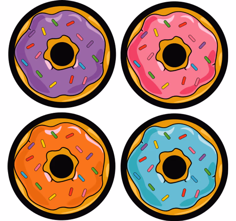 Sottobicchieri nerd dolcetti colorati con sprinkles - TenStickers